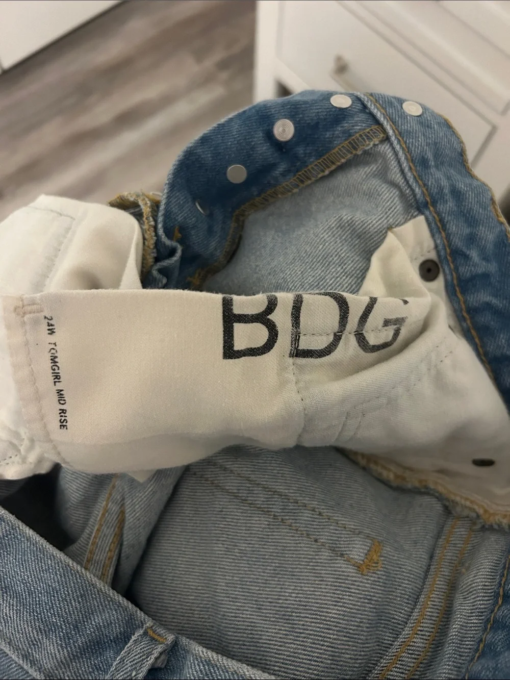 Light Wash Distressed Denim Shorts